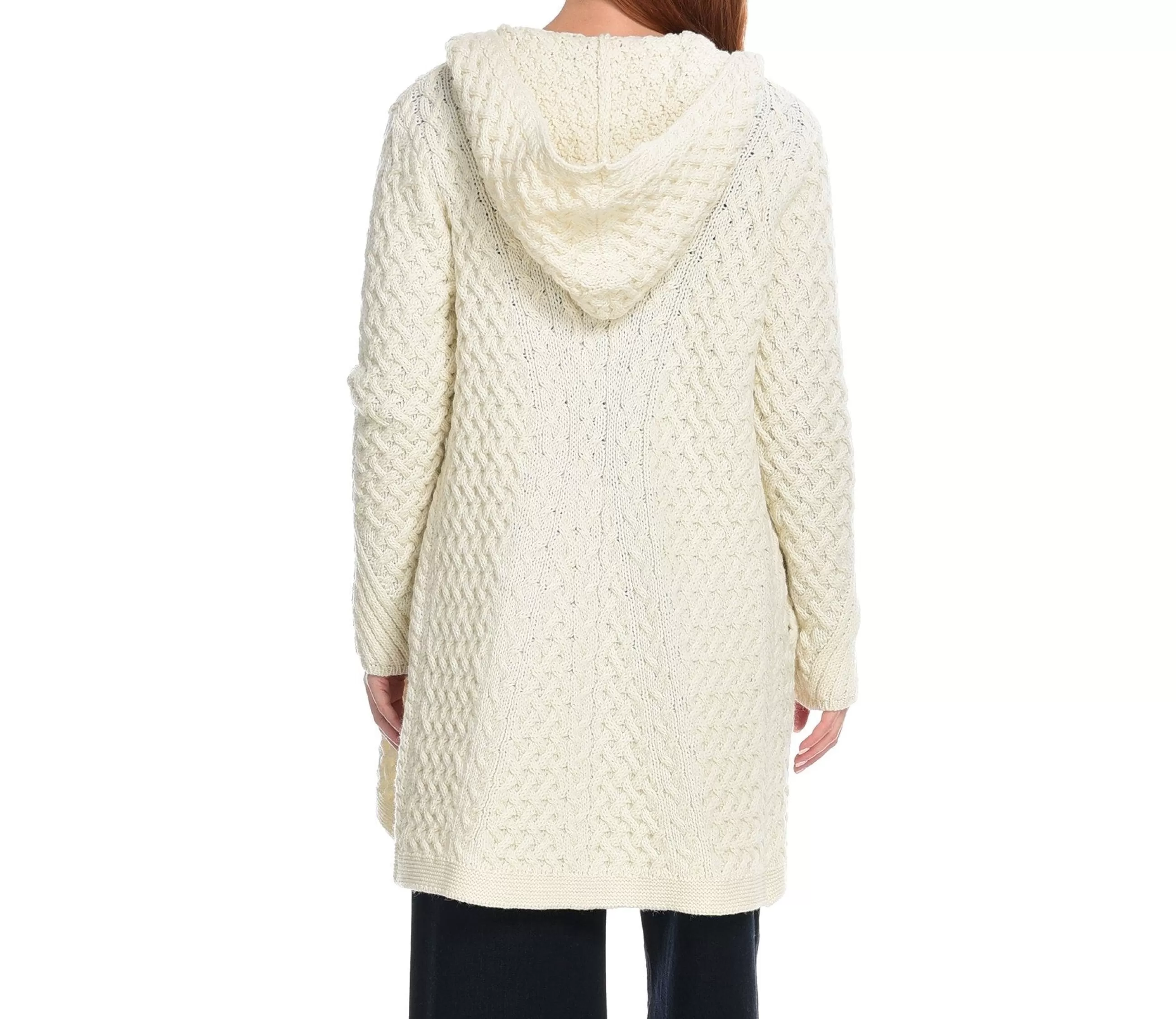 Shop J. W. Hulme Co Irelandseye Coolquay Trellis Hooded Sweater Natural