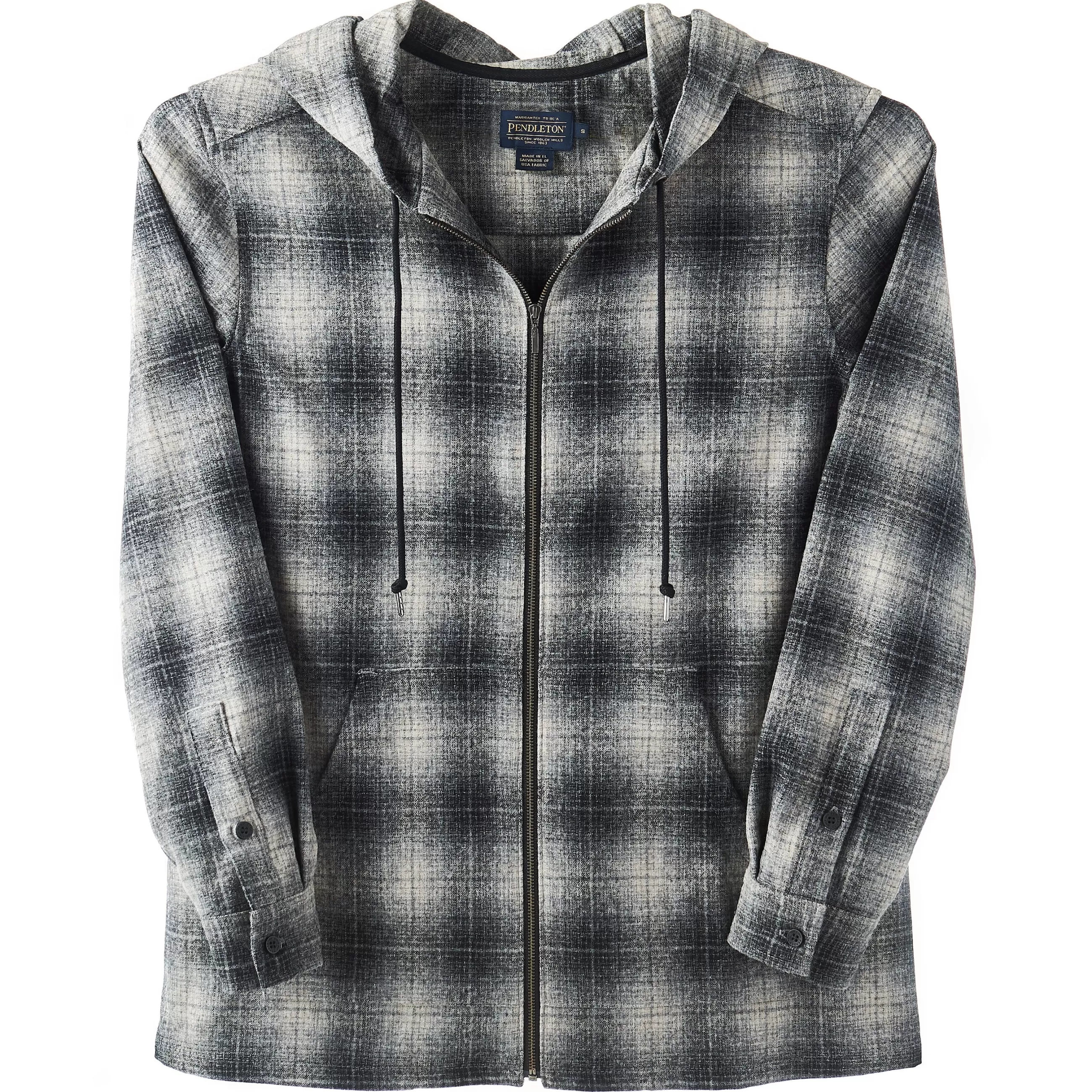 Outlet J. W. Hulme Co Pendleton Boyfriend Zip Hoodie Black Plaid