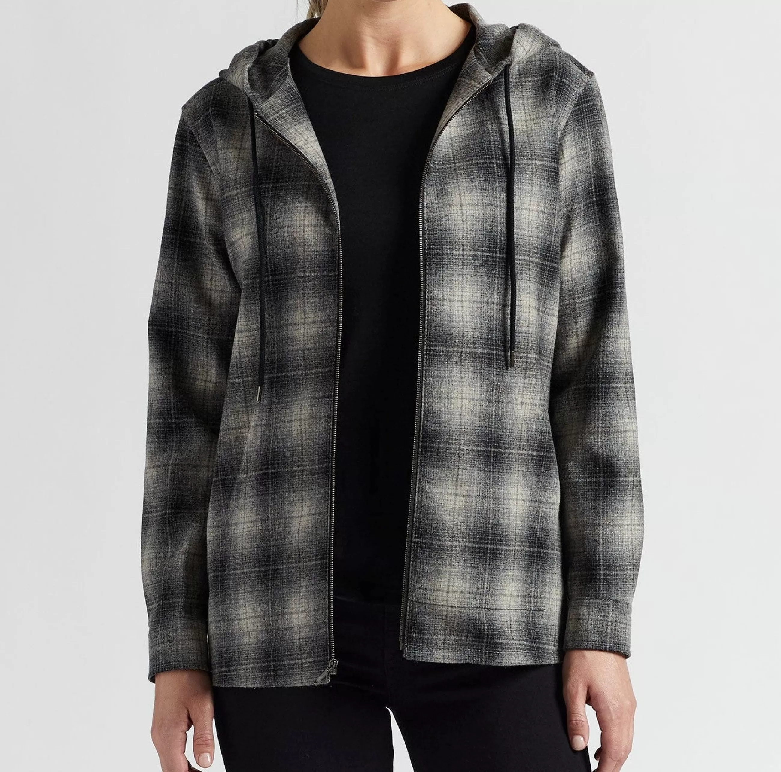 Store J. W. Hulme Co Pendleton Boyfriend Zip Hoodie Black Plaid